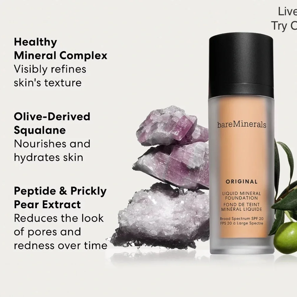 bareMinerals ORIGINAL Liquid Mineral Foundation SPF 20 Fairly Light 03 $39 NIB